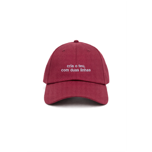 Chapeu burgundy personalizado com bordado em duas linhas da cavillator