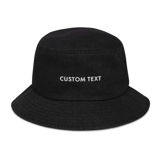 CUSTOM TEXT - Denim bucket hat