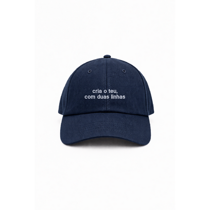 Chapeu blue navy personalizado com bordado em duas linhas da cavillator