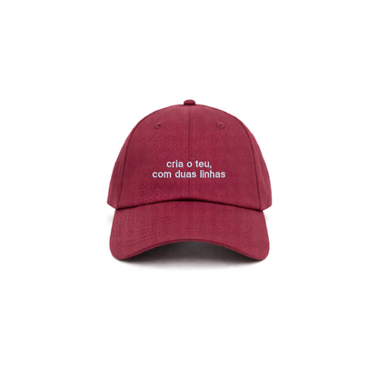 Chapeu burgundy personalizado com bordado em duas linhas da cavillator