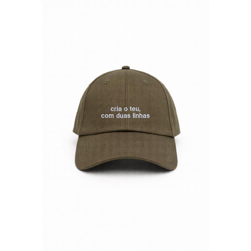 Chapeu olive green personalizado com bordado em duas linhas da cavillator