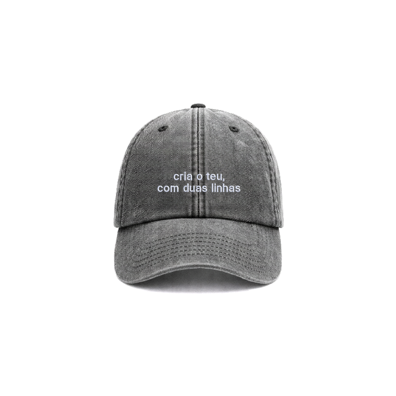 Chapeu vintage black personalizado com bordado em duas linhas da cavillator