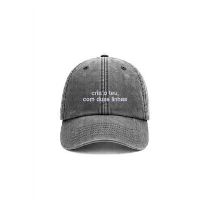 Chapeu vintage black personalizado com bordado em duas linhas da cavillator