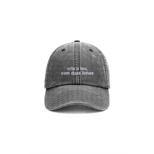 Chapeu vintage black personalizado com bordado em duas linhas da cavillator