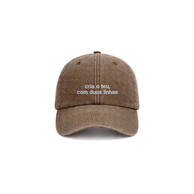 Chapeu vintage brown personalizado com bordado em duas linhas da cavillator