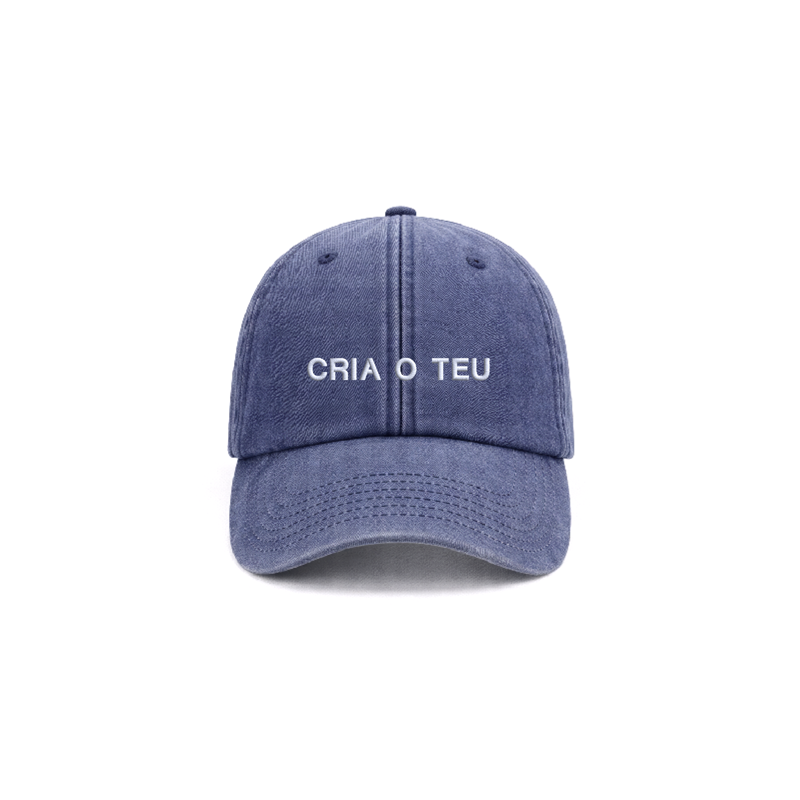 Chapeu vintage denim personalizado com bordado da cavillator