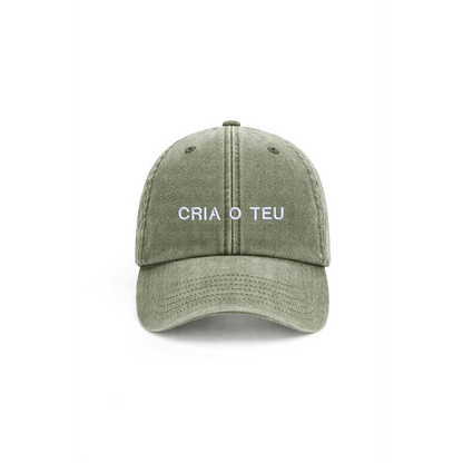 Chapeu vintage olive personalizado com bordado da cavillator